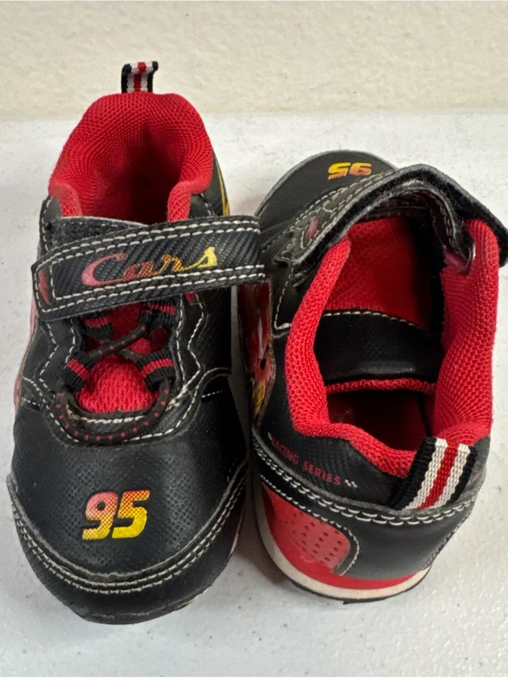 Kids Black & Red Lightning McQueen Sneakers